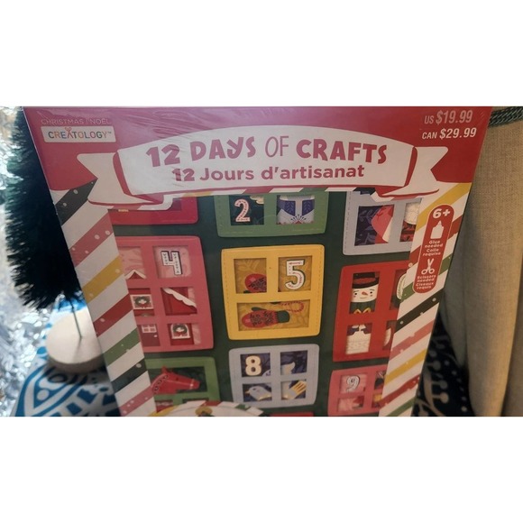 Xmas holiday 12 piece craft kit ornaments Christmas count down Santa snowman diy - Picture 1 of 10